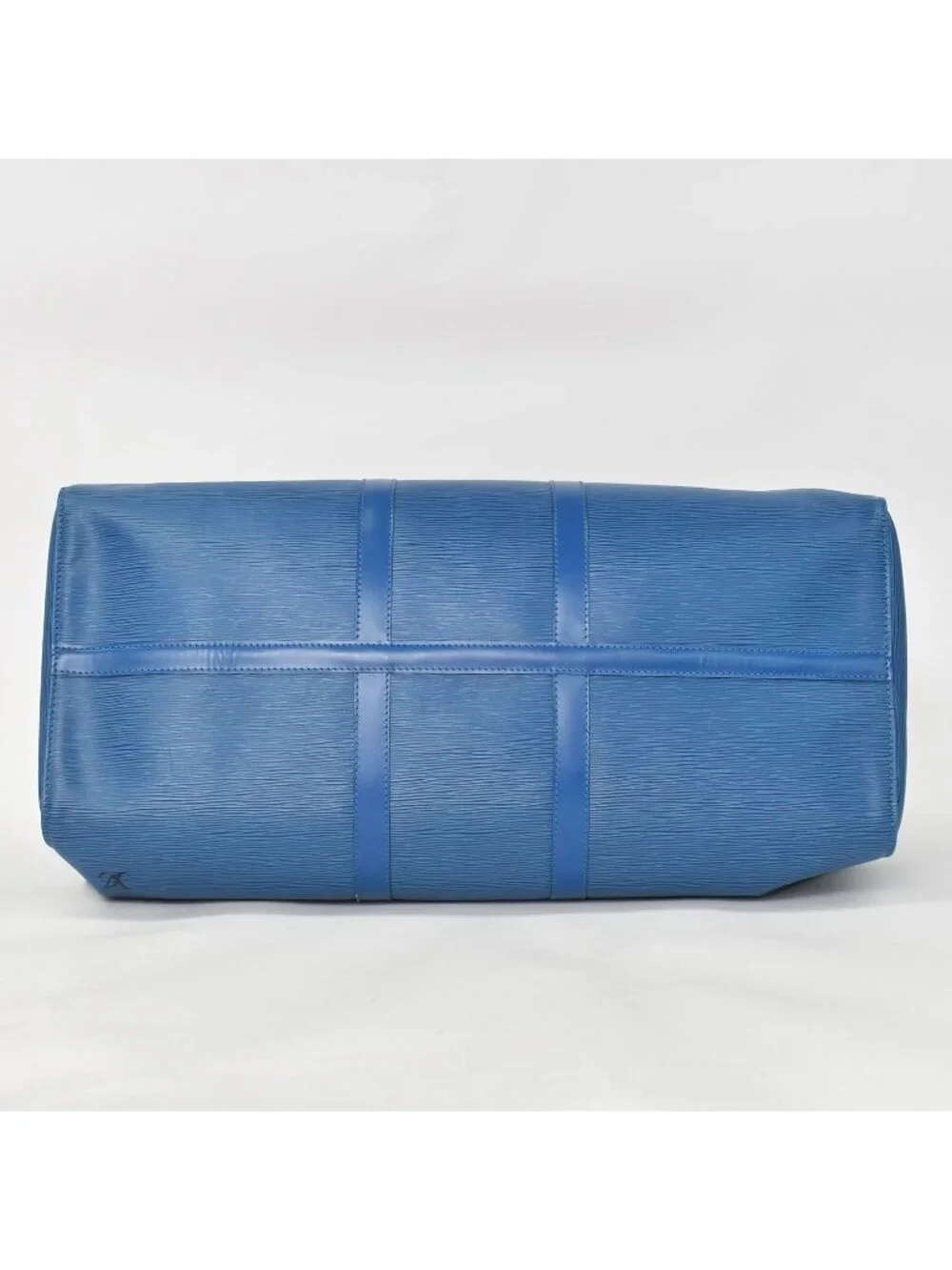 Louis Vuitton Epi Keepall 55 Boston Bag Leather Blue Logo